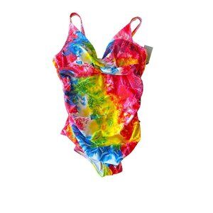 NWT Swimmix One Piece Swimsuit MultiColor Tie Dye Size XXL